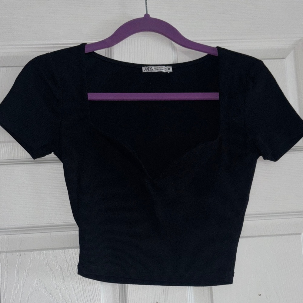 Zara Black Crop Top for Women